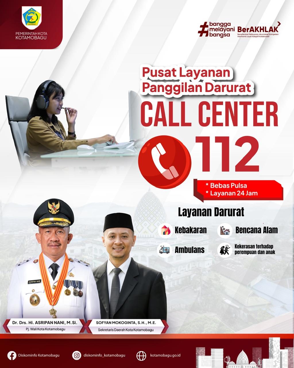 Pusat Layanan Panggilan Darurat 112 Siap Digunakan Masyarakat Kotamobagu 
